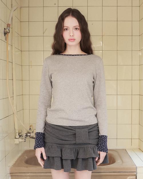 플로럴 코지탑_그레이