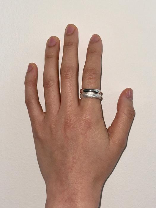bold texture ring set (2pieces)