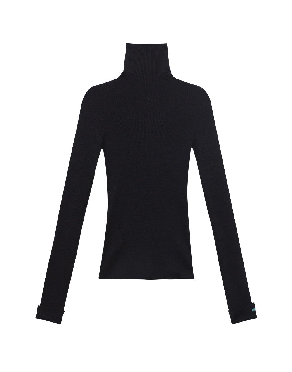 캐시미어 터틀넥 니트 - 블랙