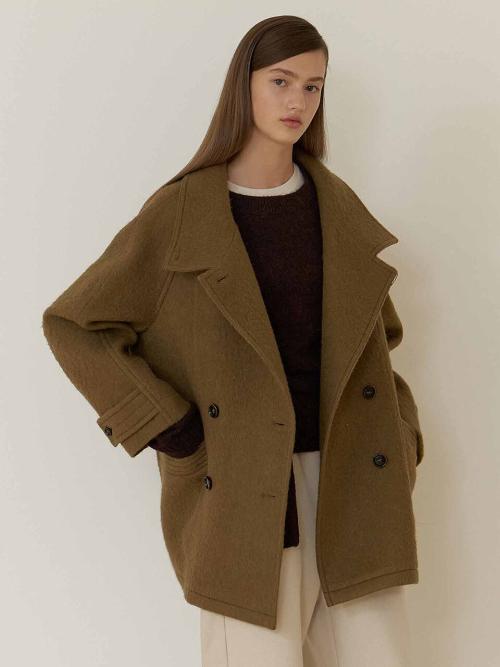 모헤어 하이넥 더블 하프코트 NEW5WHA13_92