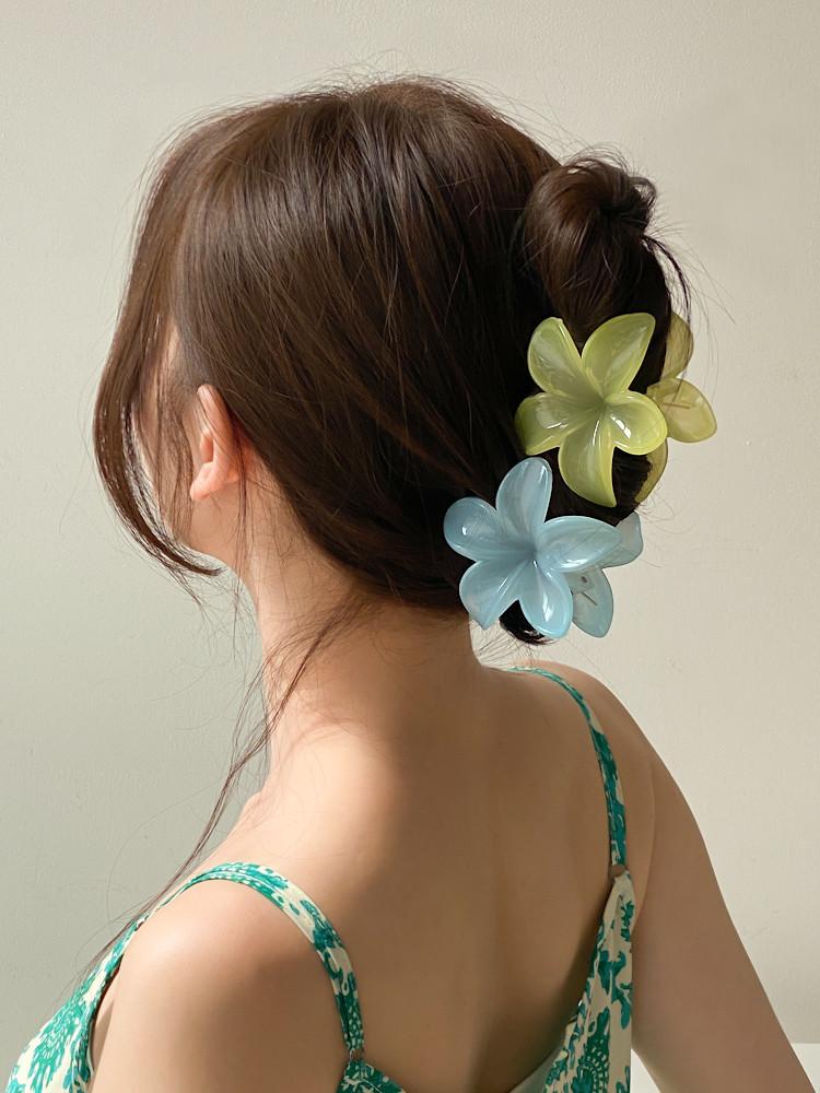 파스텔플라워 왕꽃 올림머리 집게 헤어핀 5color
