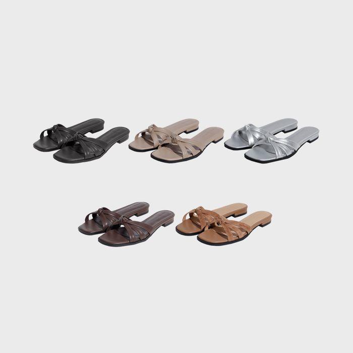 [29CM 단독] KM250 램스킨 스웨이드&레더 크로스 플랫 샌들 양가죽 ver. l 5Colors