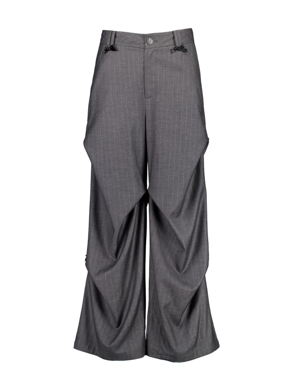 RIBBON STRIPE PANTS / CHARCOAL