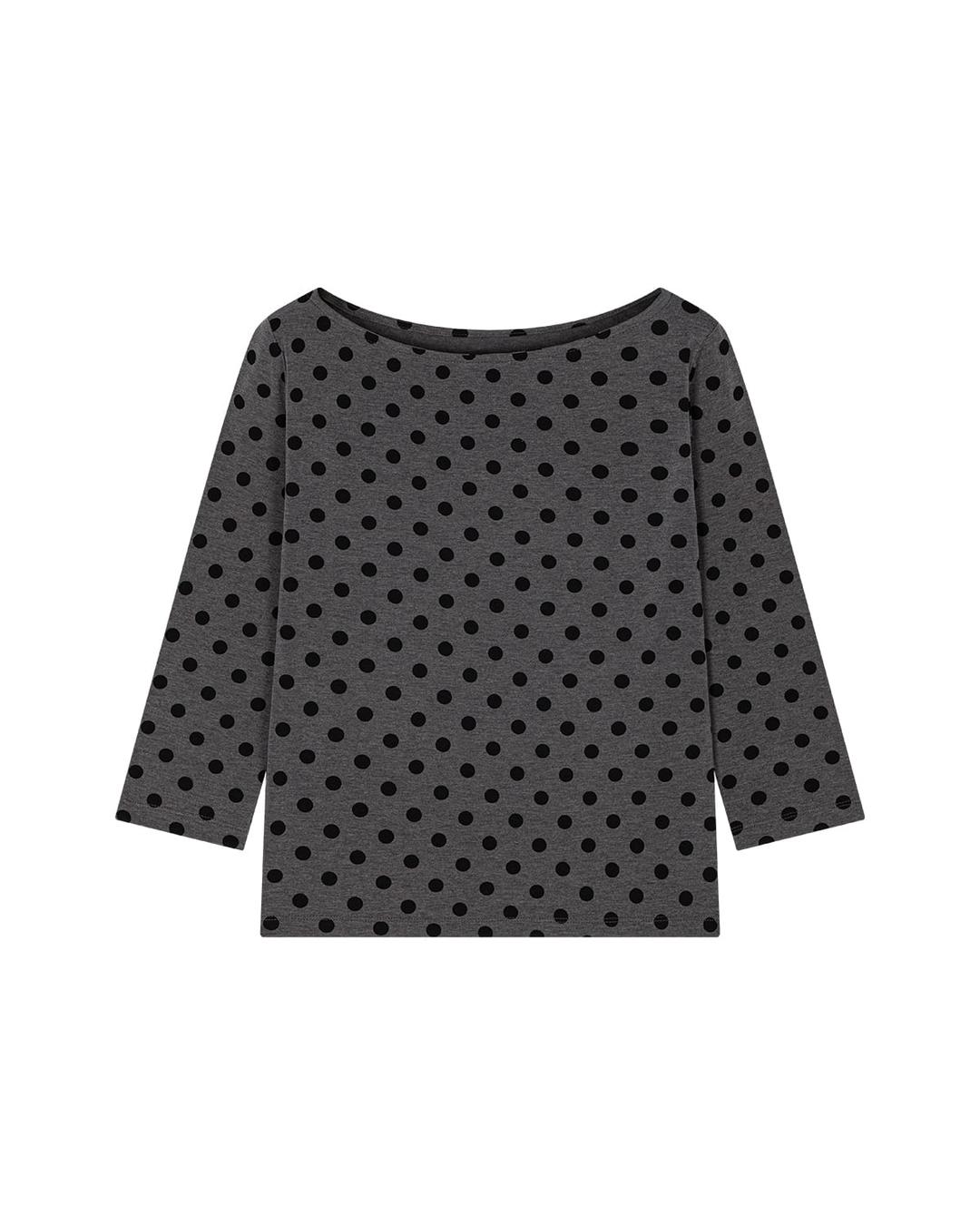 [EXCLUSIVE] DOT THREE-QUARTER SLEEVE TEE, GREY