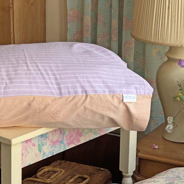 lilac peach stripe (pillow cover)