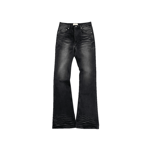 MU.114 Original Logo Washed Slim Flare Jeans Washed Black