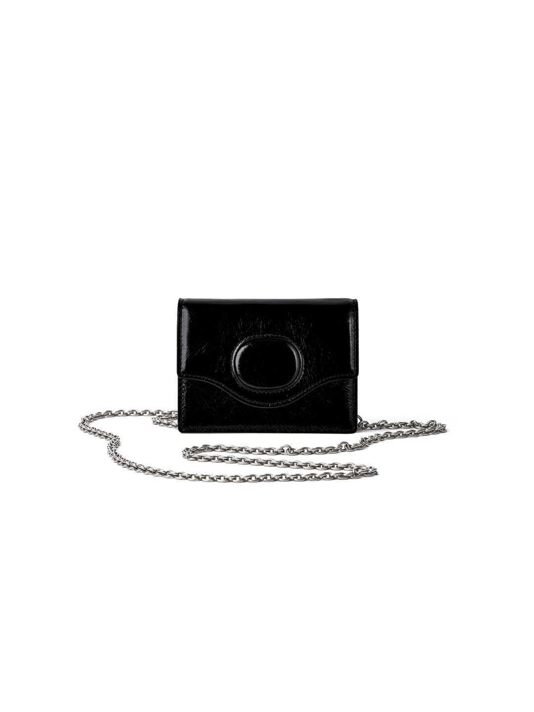 EGGSHELL PETITE CHAIN BAG_BLACK
