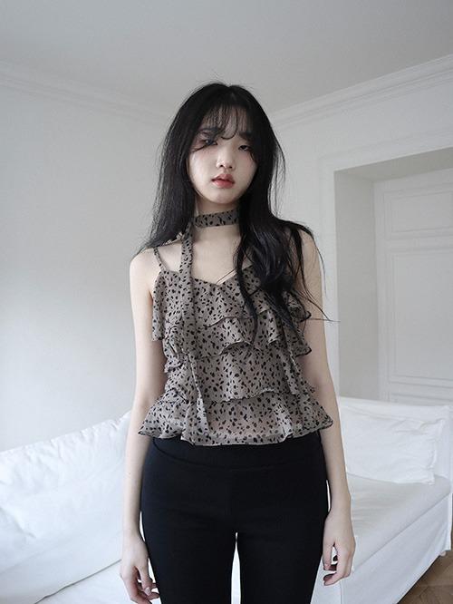 클라따 leo scarf blouse, 2color