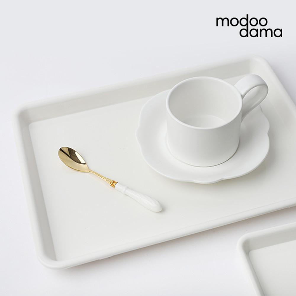 항균아트쟁반 미색 화이트 사각 트레이 카페 서빙 혼밥 병원 급식