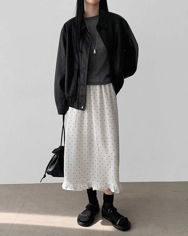 코링 도트 밴딩 스커트