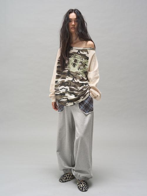 NOVA CHECK SWEAT PANTS_M.GREY