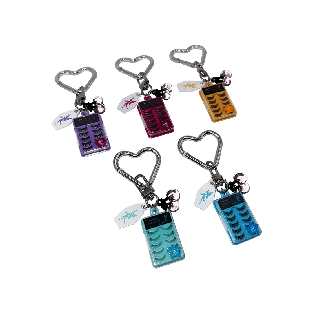 Heart Carabiner Diamond Lash Cherry Keyring