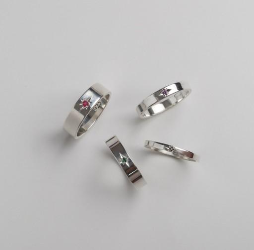 별조각 다이아몬드💎 "탄생석+각인"실버 커플,우정링