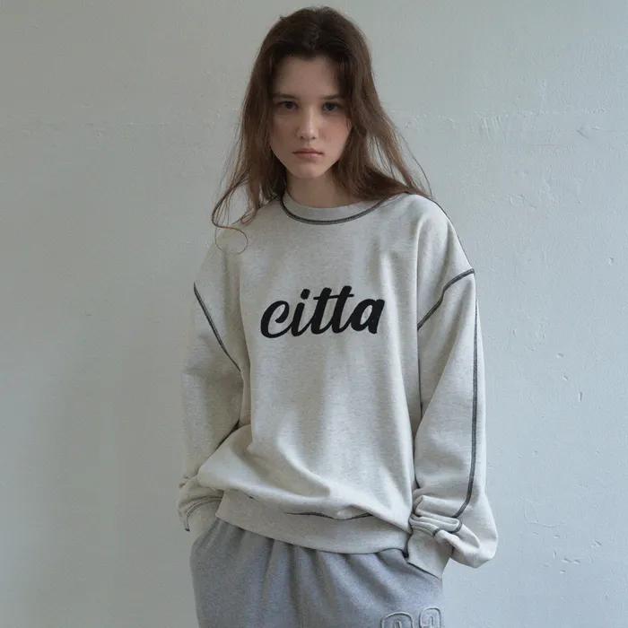 Chain Stich Logo Sweatshirts_CTT309(Oatmeal)