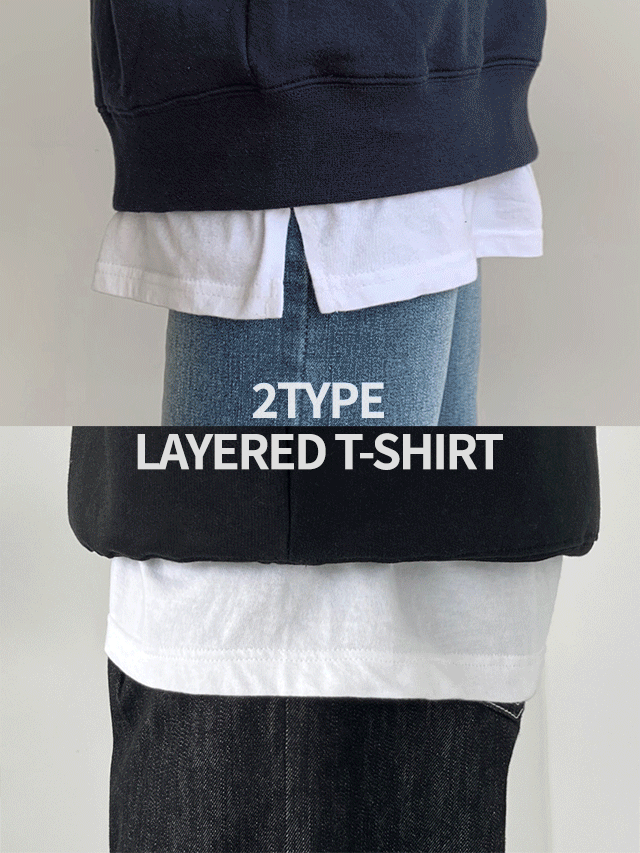 [당일출고](1+1+1)2type 사계절 탄탄 레이어드티(85-120)