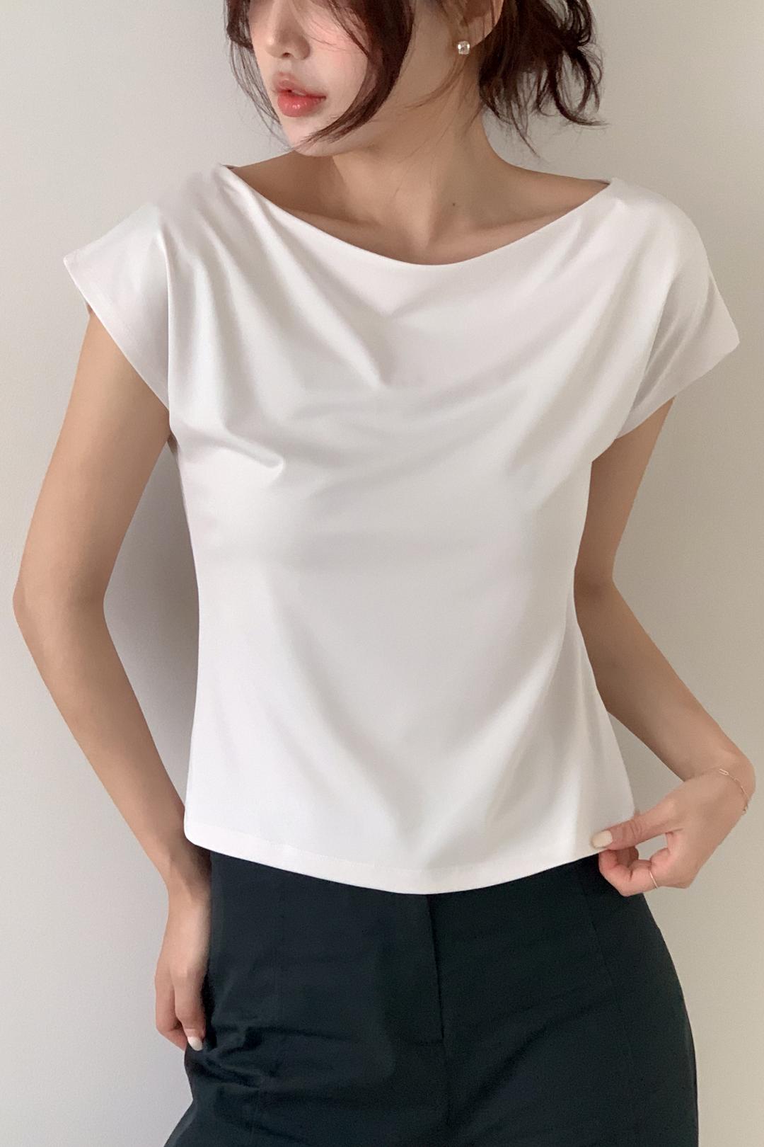 [자체제작/입술넥] 에어리 반팔 블라우스