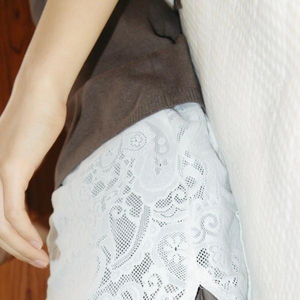 Lace slip dress (white / black)