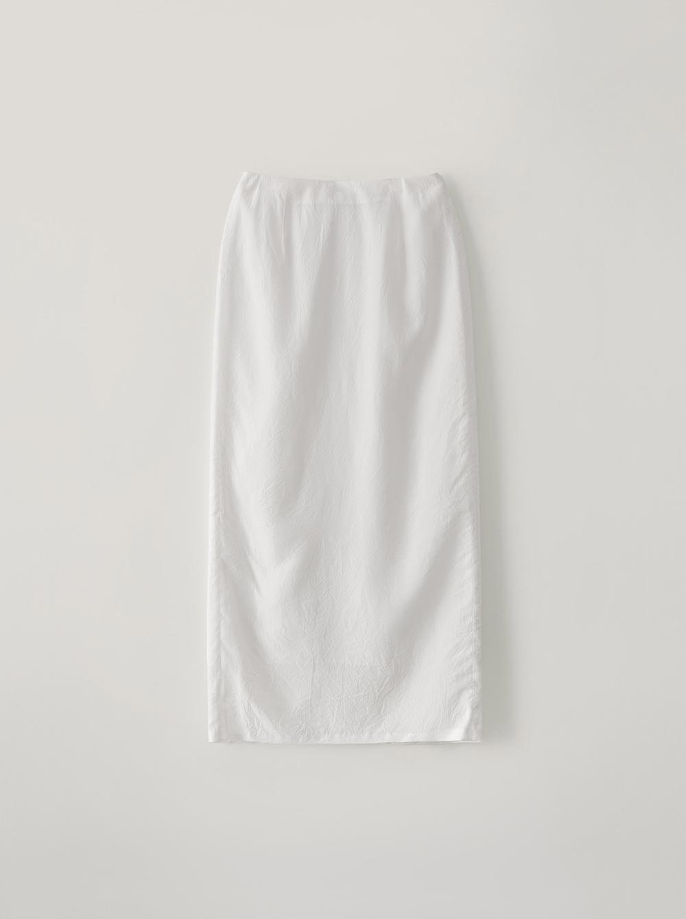 WRINKLE H SKIRT_WHITE