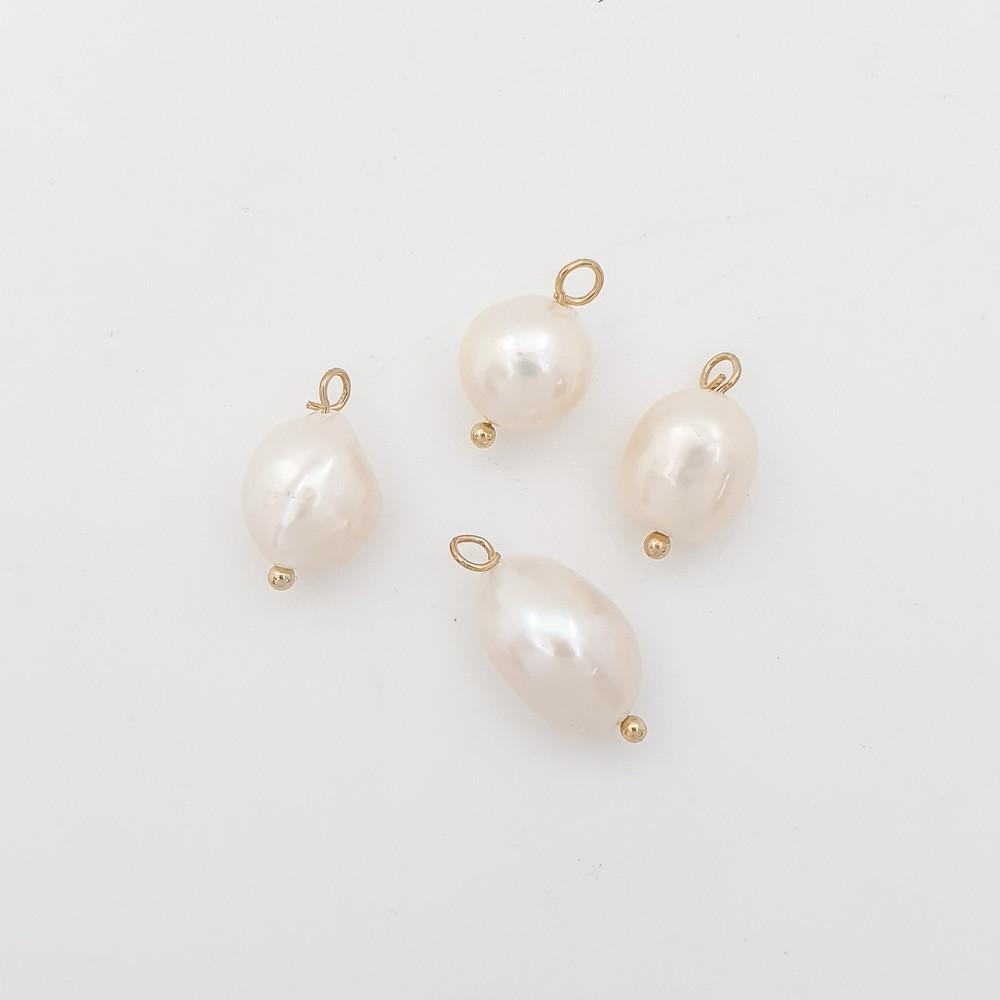 골드 볼핀 못난이  진주 펜던트