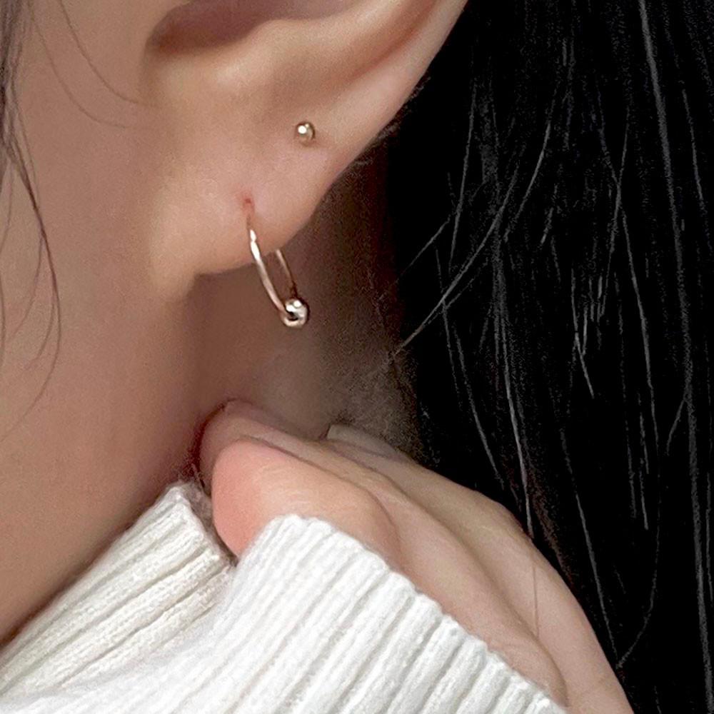 모어티엡 14K골드필드 심플 볼 링 귀걸이