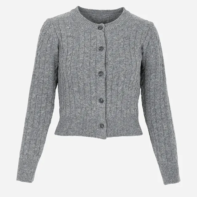 CROP CABLE KINT CARDIGAN 꽈배기 크롭 니트 가디건