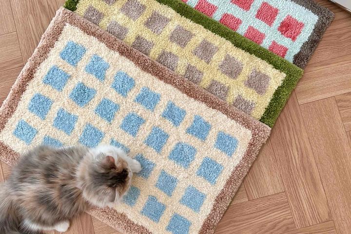 자체제작 바리에 체크 터프팅 러그 3color