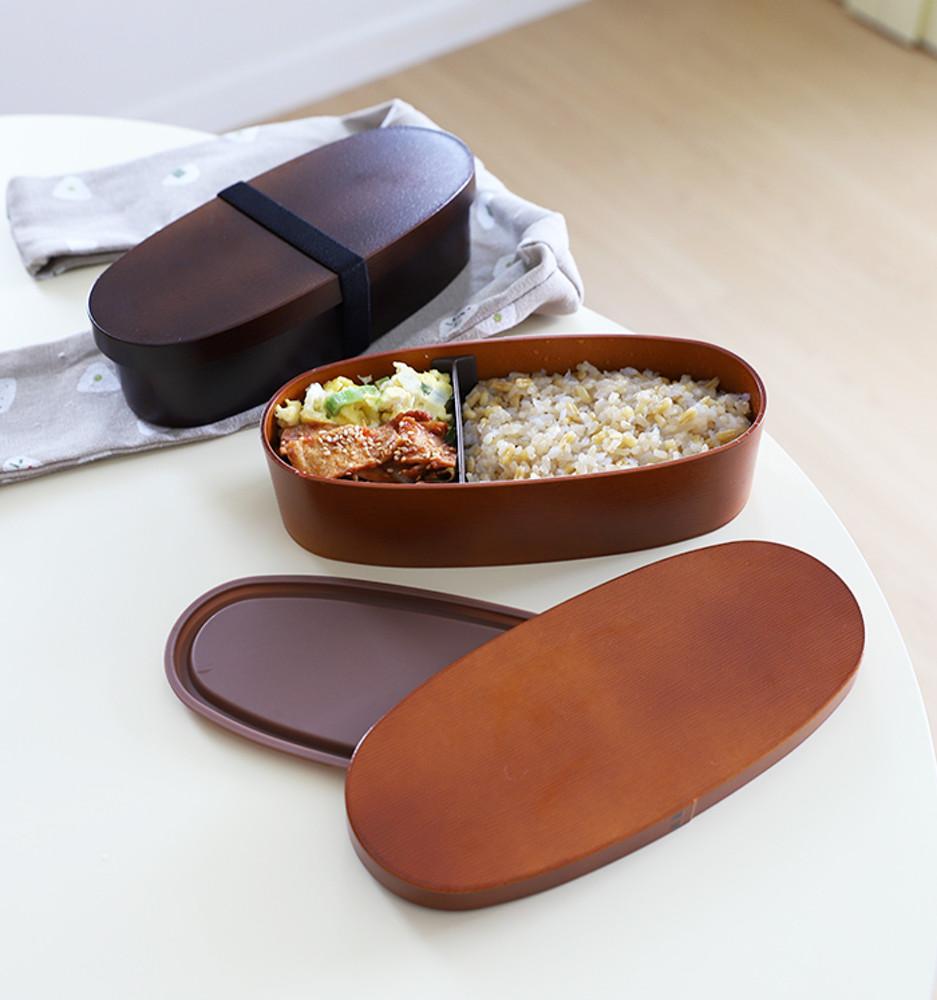 일본 하코야 우드 나무 스타일 도시락 통 슬림