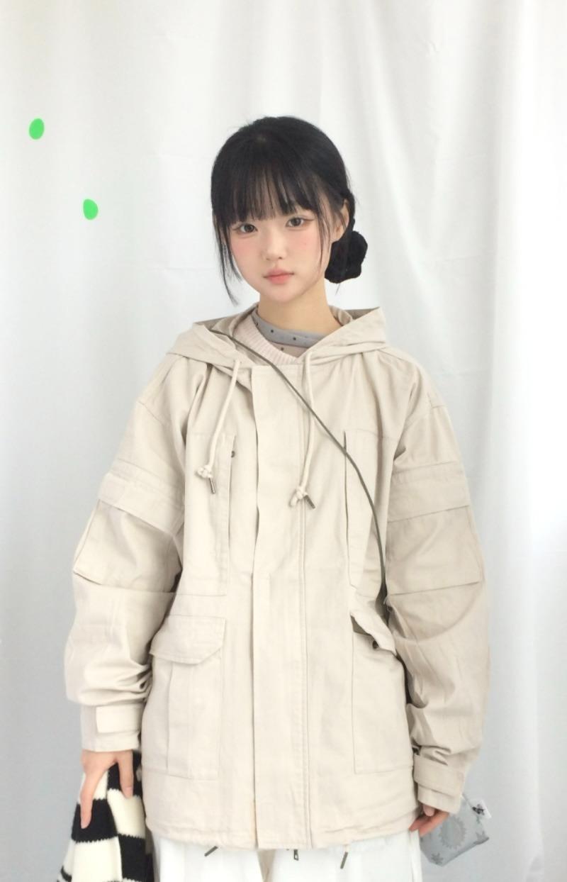 (3 C ᵒ l o🅡) 빈티지 포켓 하프 야상