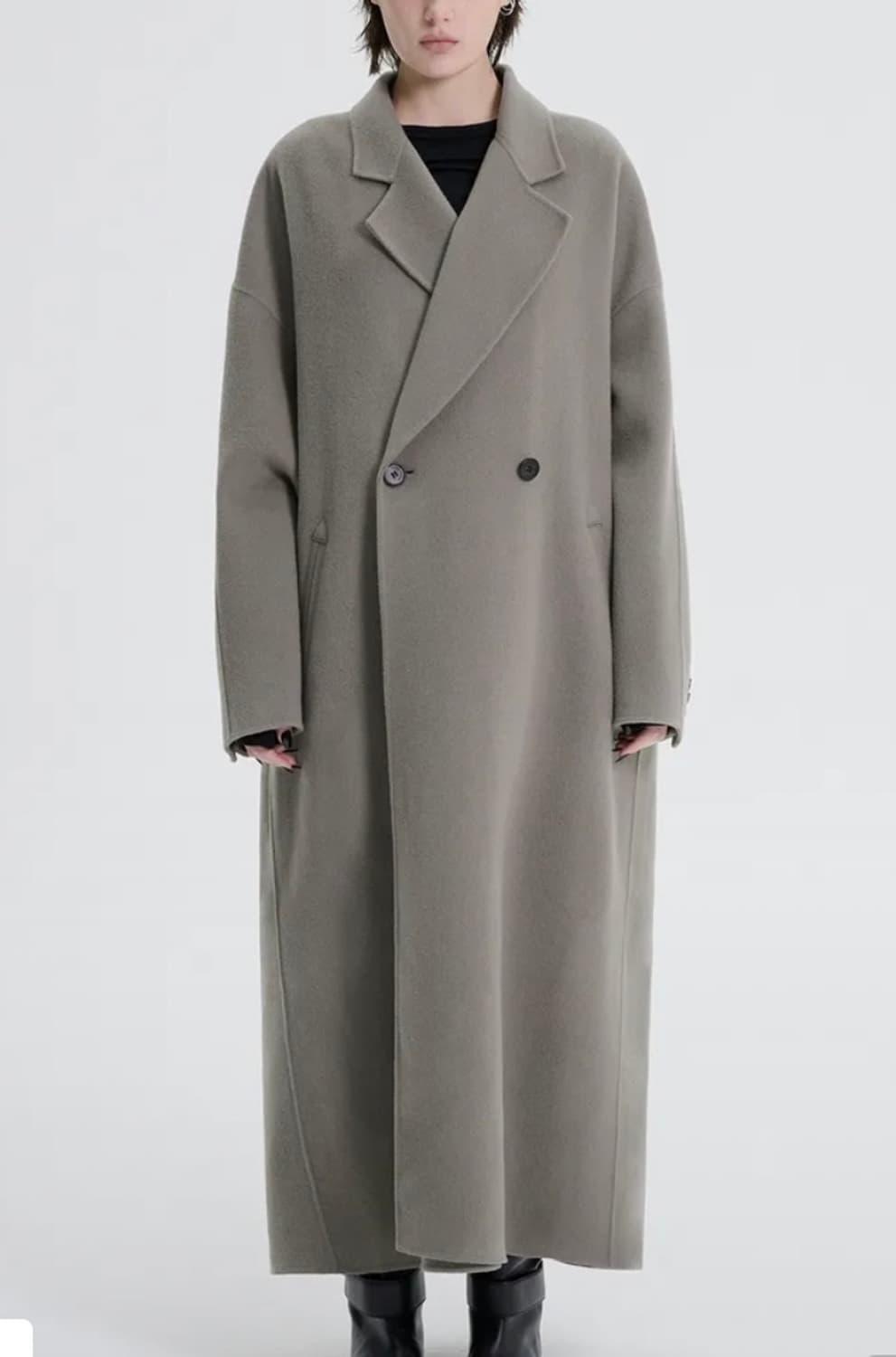 트리밍버드 와이드롱코트 1 카키그레이 판매해요 | 후루츠패밀리