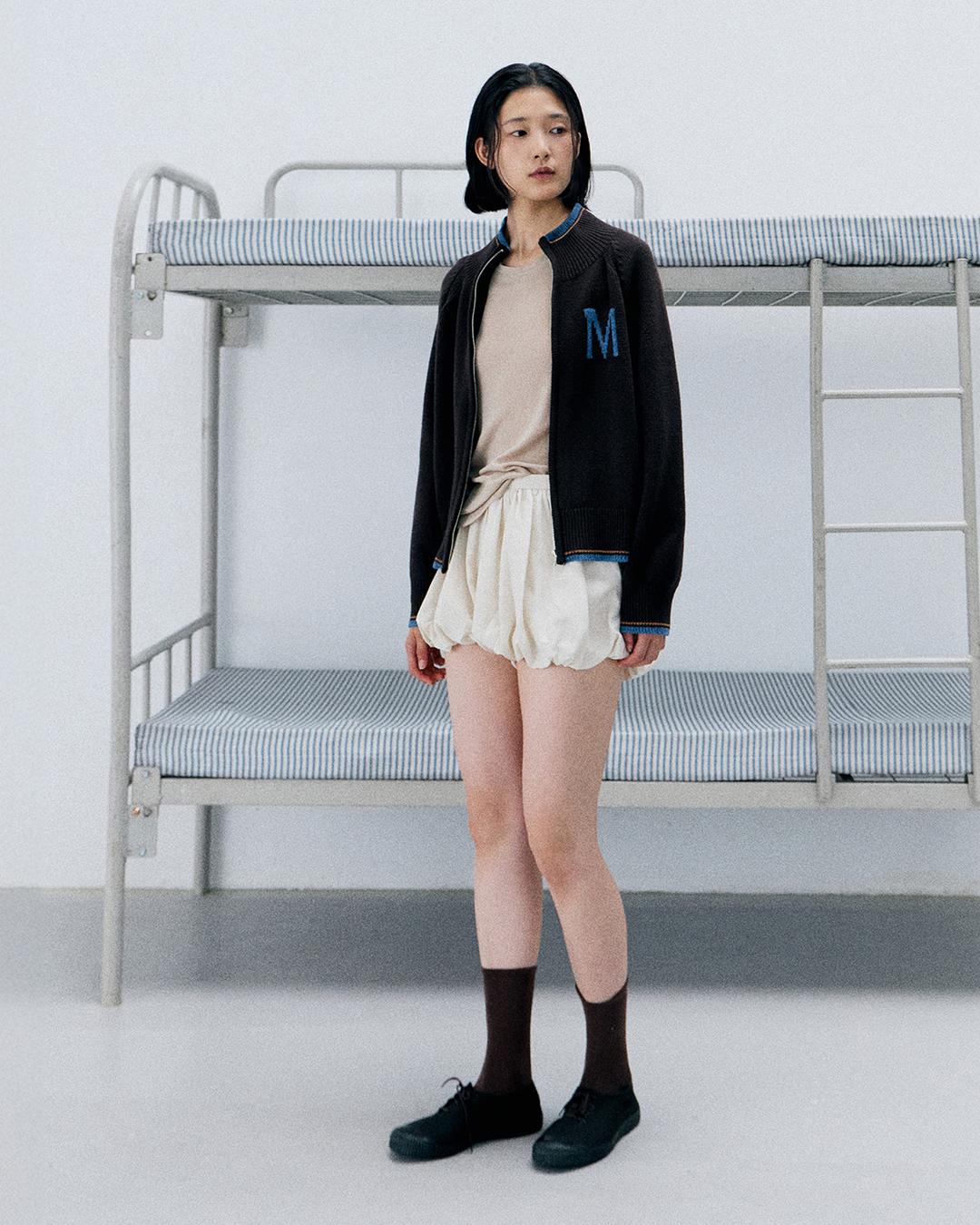 [online exclusive]bambi knit zip-up (brown)