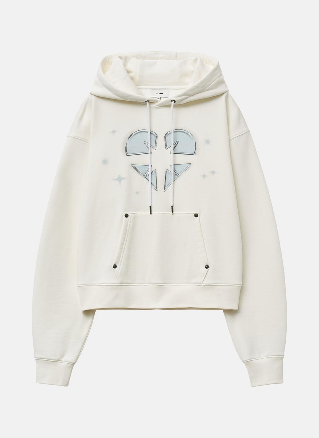 FLASH HEART SYMBOL HOODIE off white