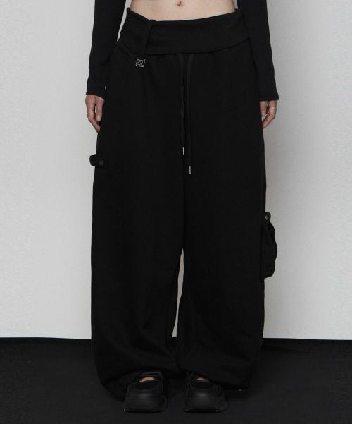 Rib Terry Pocket Sweat Pants (BLACK)