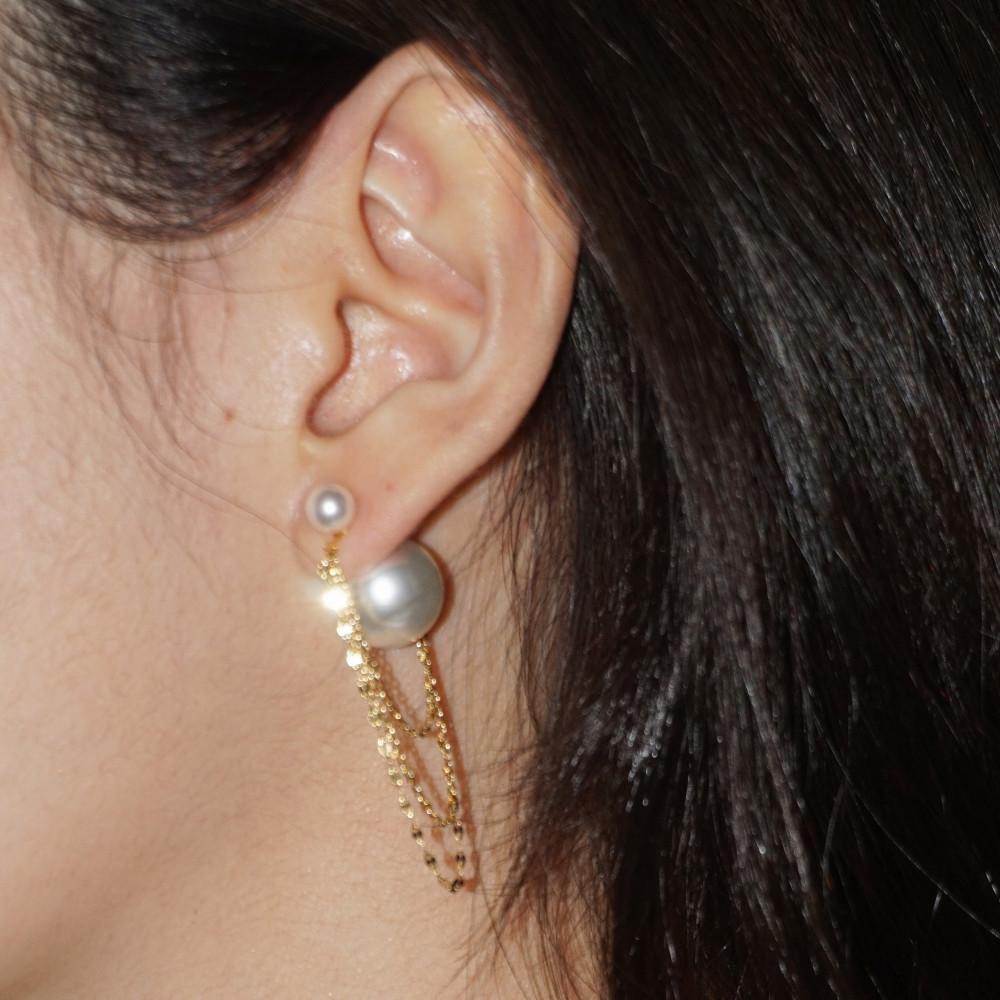 마고 925 세레나 스왈 진주 체인 귀걸이