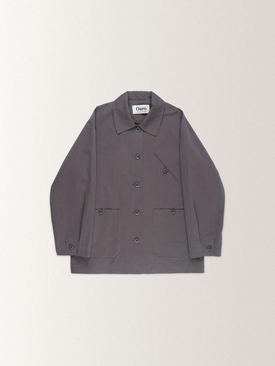 COTTON SAPARI TRENCH JACKET [ CHARCOAL ]