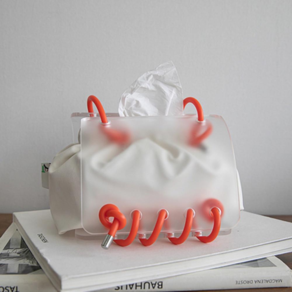 메종드초코 아크릴 휴지 케이스 가죽 파우치 집들이 선물 티슈 박스 커버