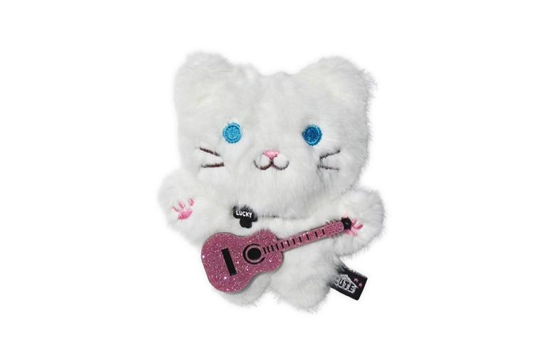 [큐트홈얼론] 핑크기타 흰냥이 인형키링