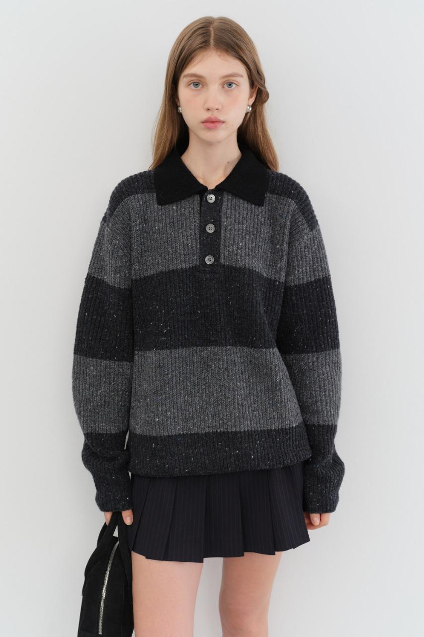 [BLACK FRIDAY] UNISEX CHUNKY RUGBY SWEATER GREY CHARCOAL GREY