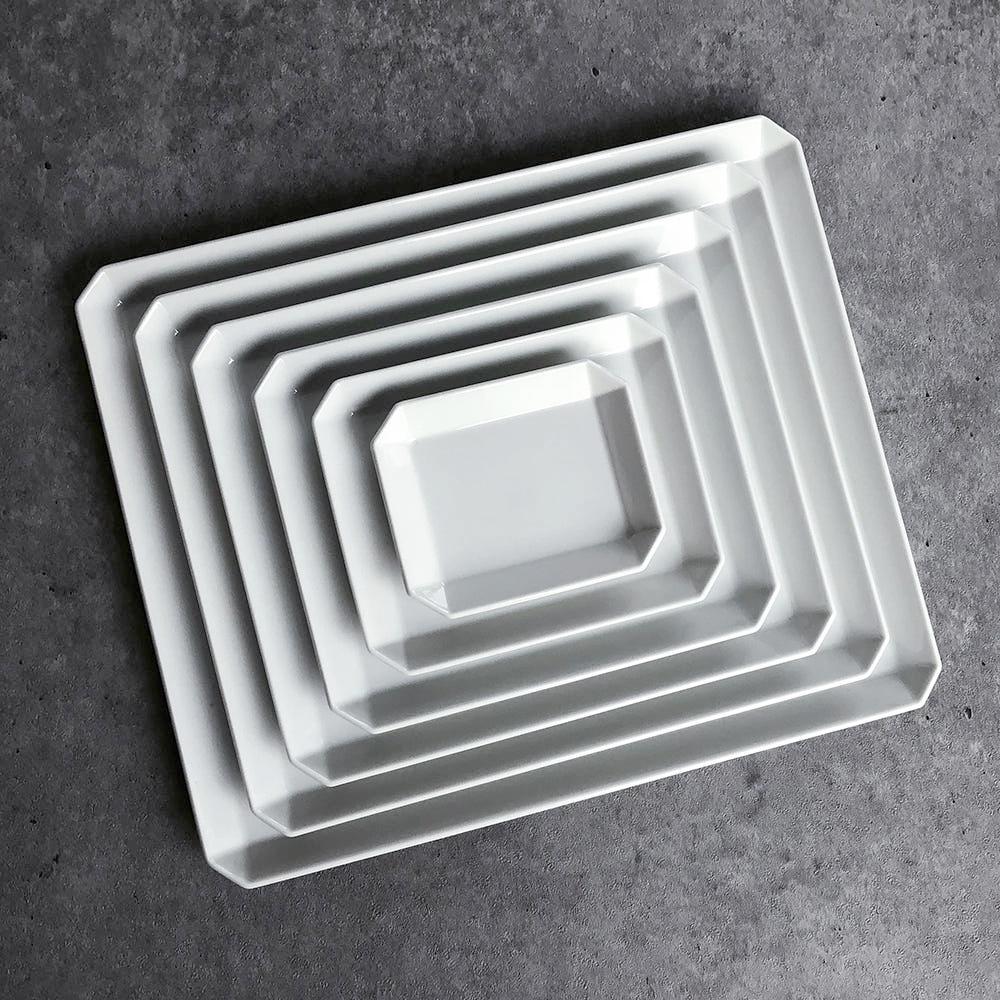 1616 아리타재팬 TY 스퀘어 플레이트 WHITE / GRAY 수입그릇 일본그릇 사각접시