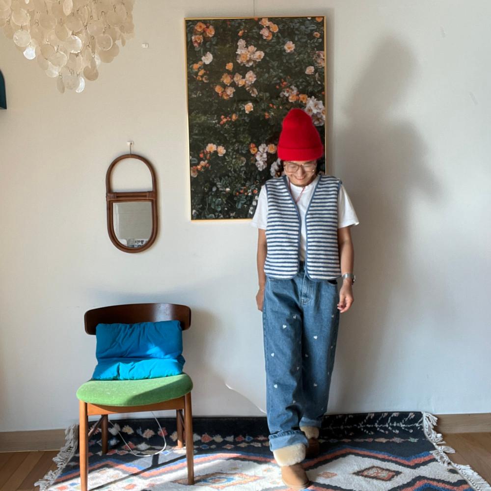 (이달의강추) 하트데님팬츠