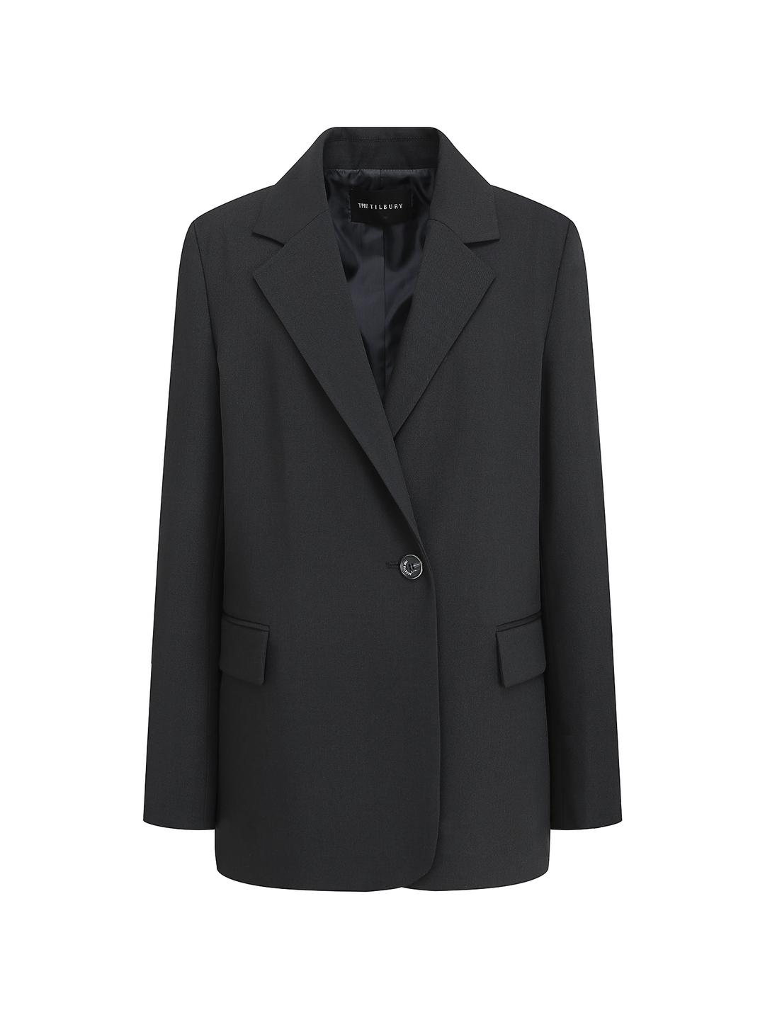 더틸버리 백 레터링 자수 슬릿 포인트 재킷 (BLACK) TR3M0JK02W