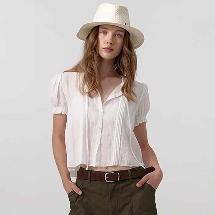Arin Lace Puff Blouse_Ivory