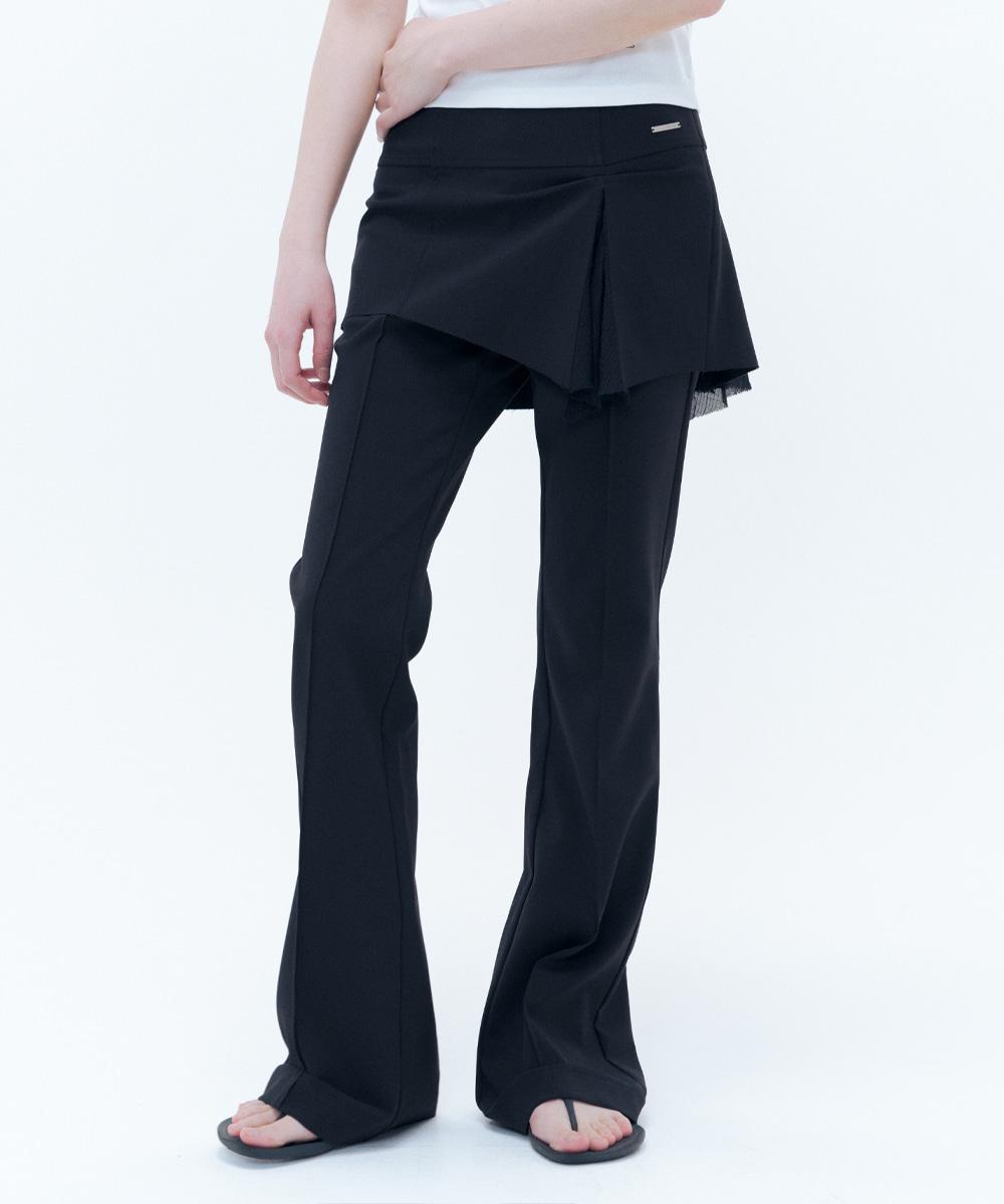[4/14 release] Pleats skirt pants BLACK