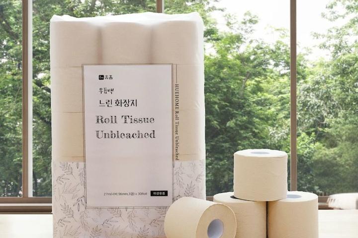 먼지없는 무표백 느린 화장지 3겹 30롤