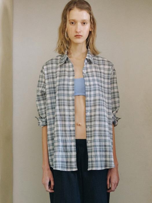 Boho check shirts (blue)