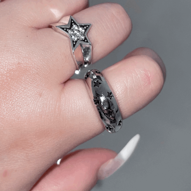 [Rock Star] 별 y2k 빈티지 엔틱 실버 락시크 스트릿 반지