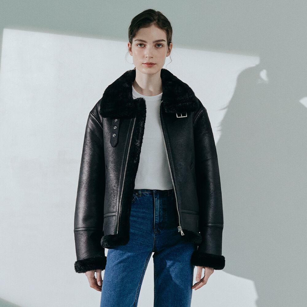 에비에이터 B-3 무스탕 자켓 [블랙]