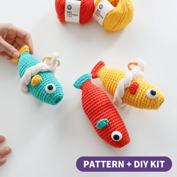 [바이브리 DIY KIT] 굿럭 피쉬 액막이 명태 뜨개 뜨개질 키링 코바늘 인형 뜨개 키트 패키지