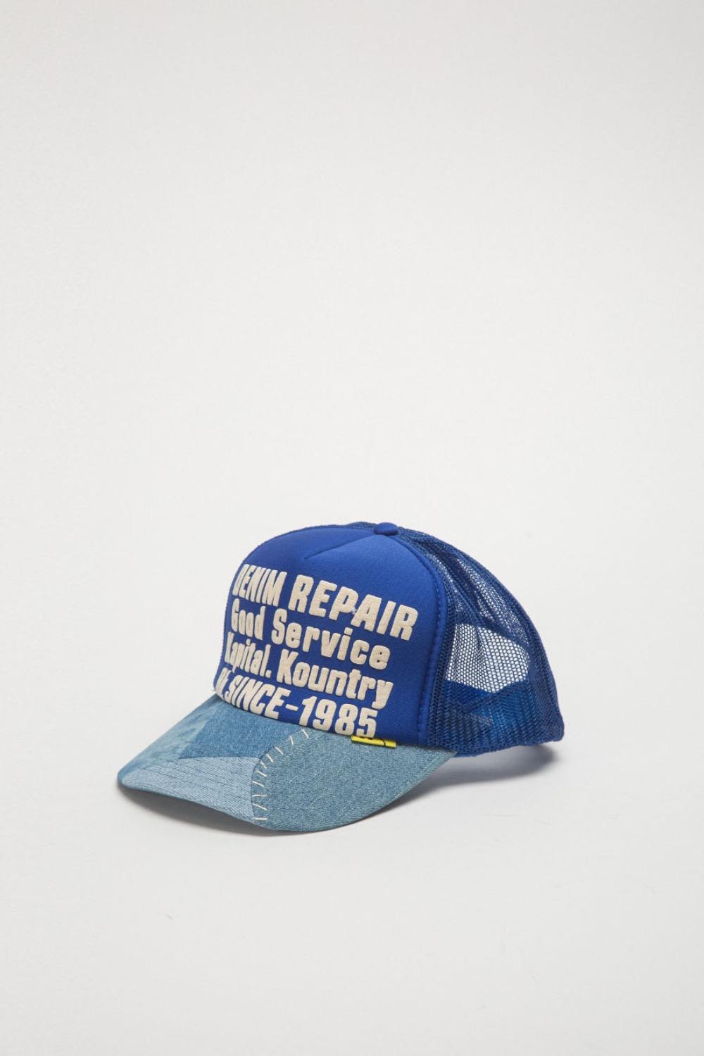 (23SS) DENIM REPAIR SERVICE DENIM RECONSTRUCT TRUCK CAP BLUE