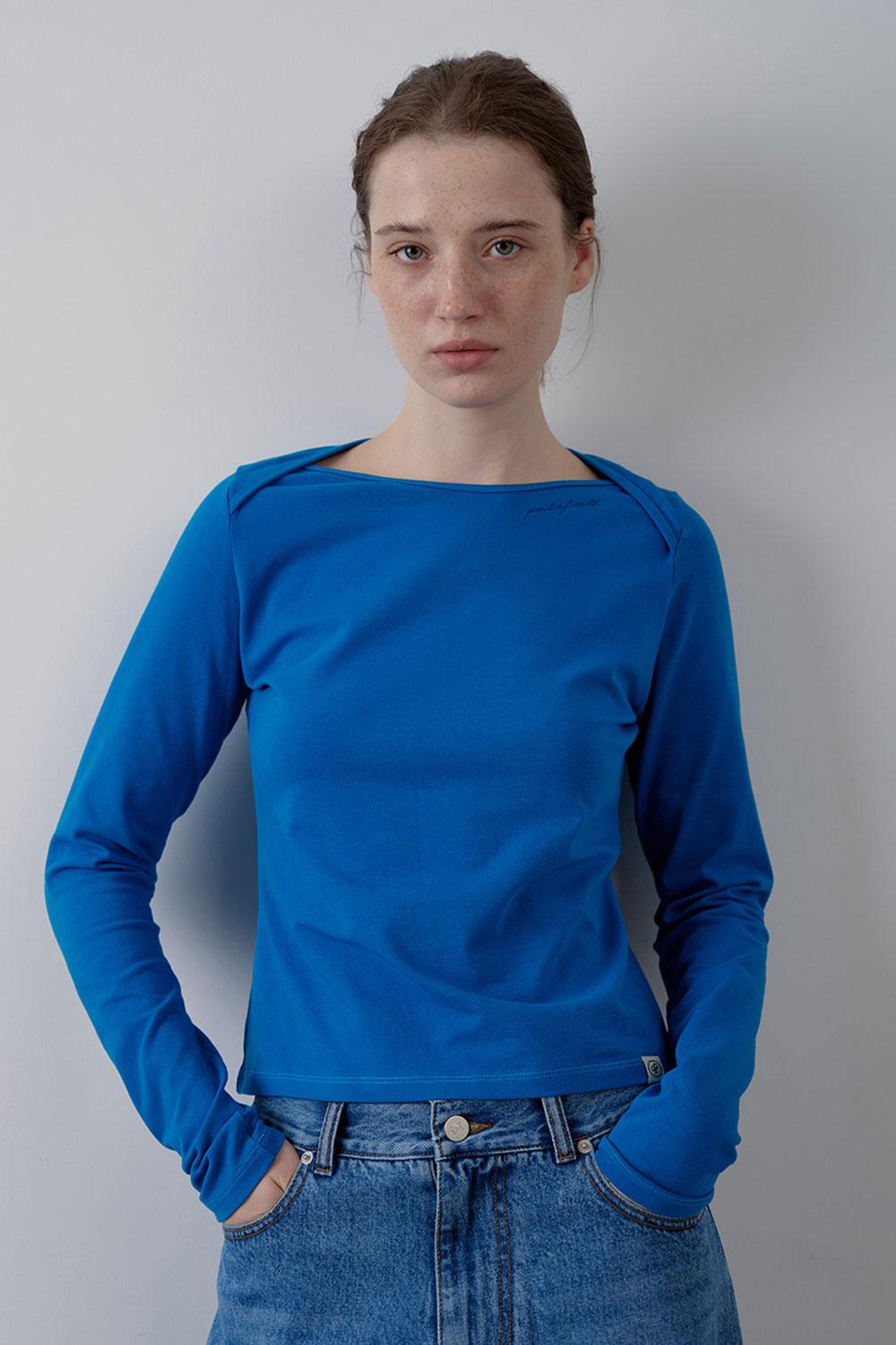 [9차]arta color boat neck long sleeve_sea blue