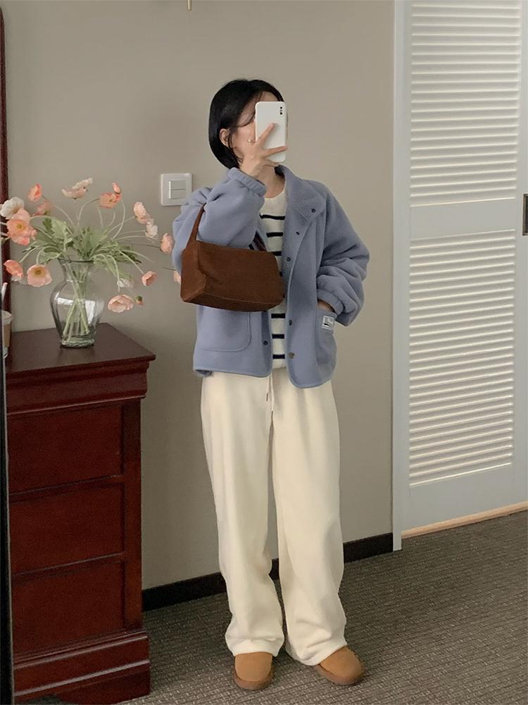 슬로우리스트 [키작녀]배크 뽀글이 후리스 점퍼 잠바[2color]